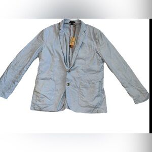 Tailor Vintage Blazer Jacket Sport Coat Mens 44R Blue Cotton Stretch Preppy NEW